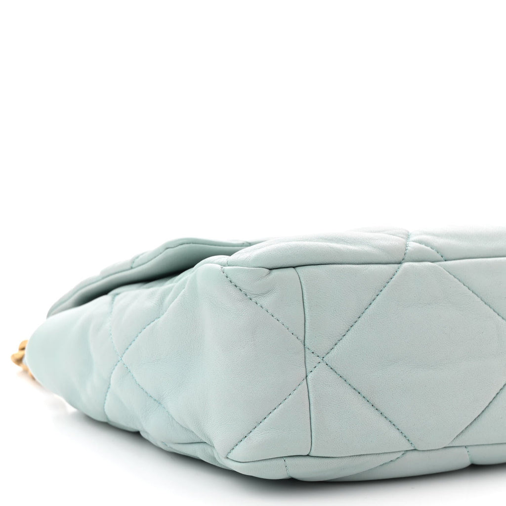 Lambskin Quilted Large Chanel 19 Flap Light Blue