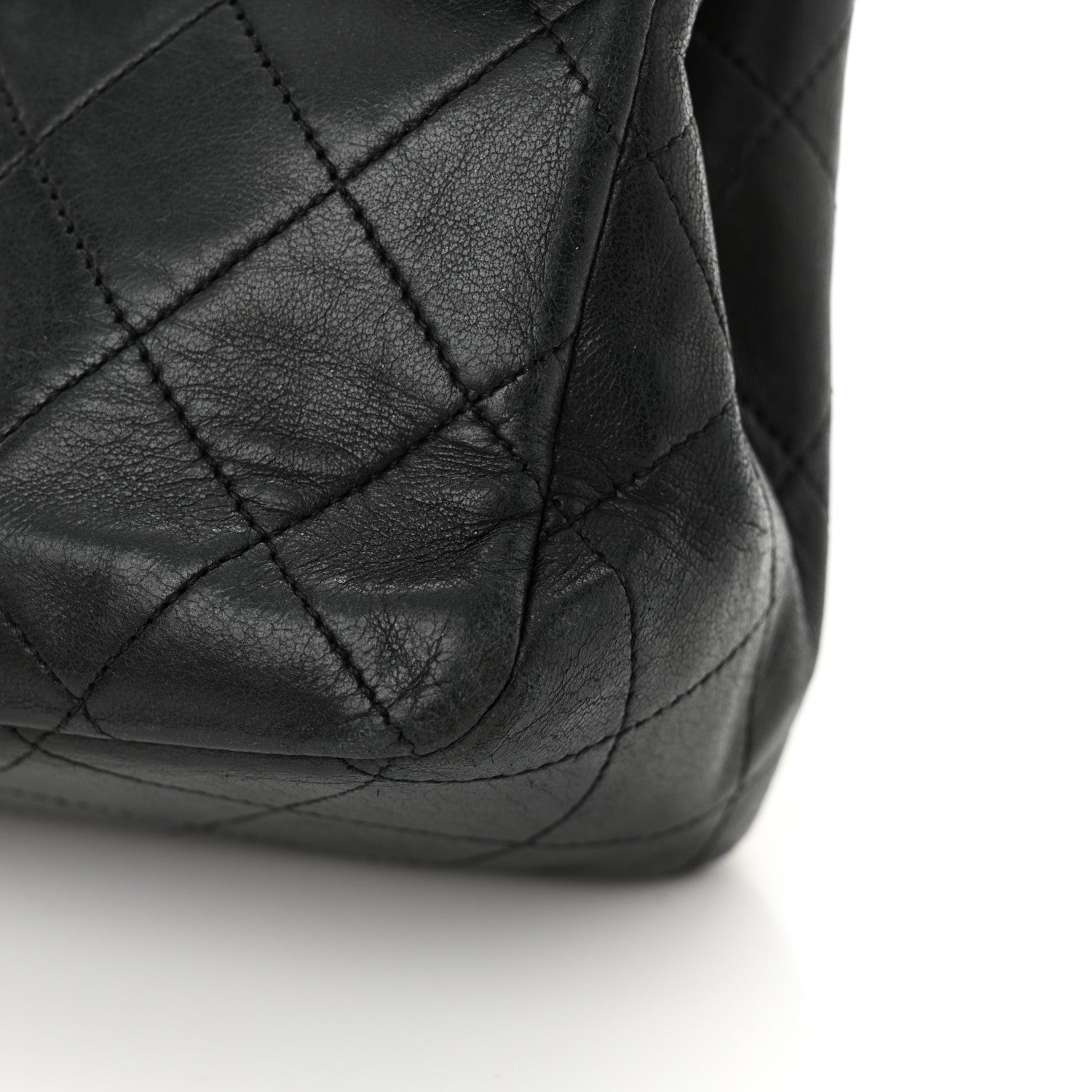 Lambskin Quilted Medium Double Flap Black