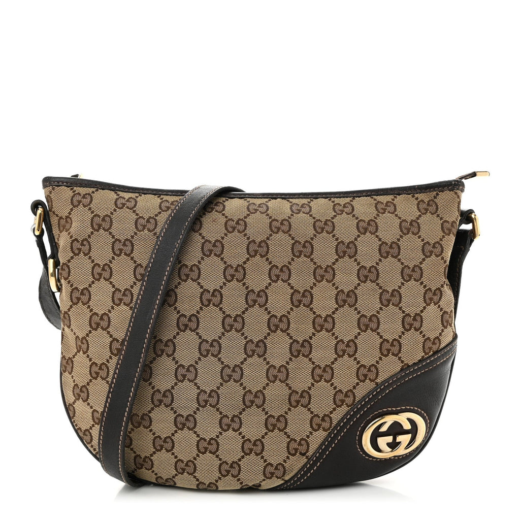 Monogram Medium New Britt Half Moon Hobo Dark Brown