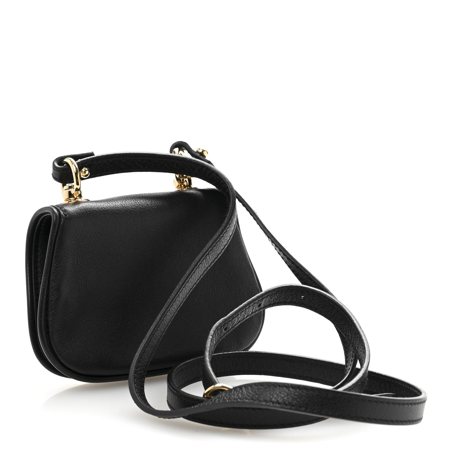 Roxy Calfskin Mini Blondie  Case Wallet With Strap Black