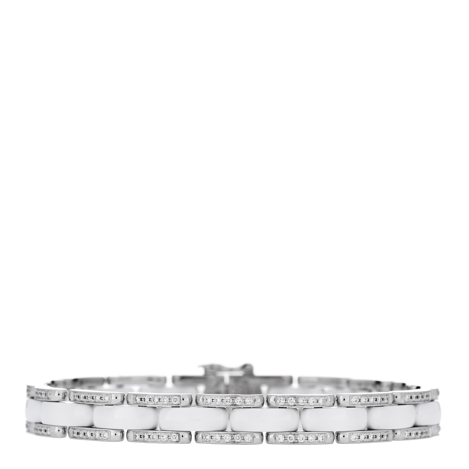 18K White Gold Diamond Ceramic Ultra Bracelet White