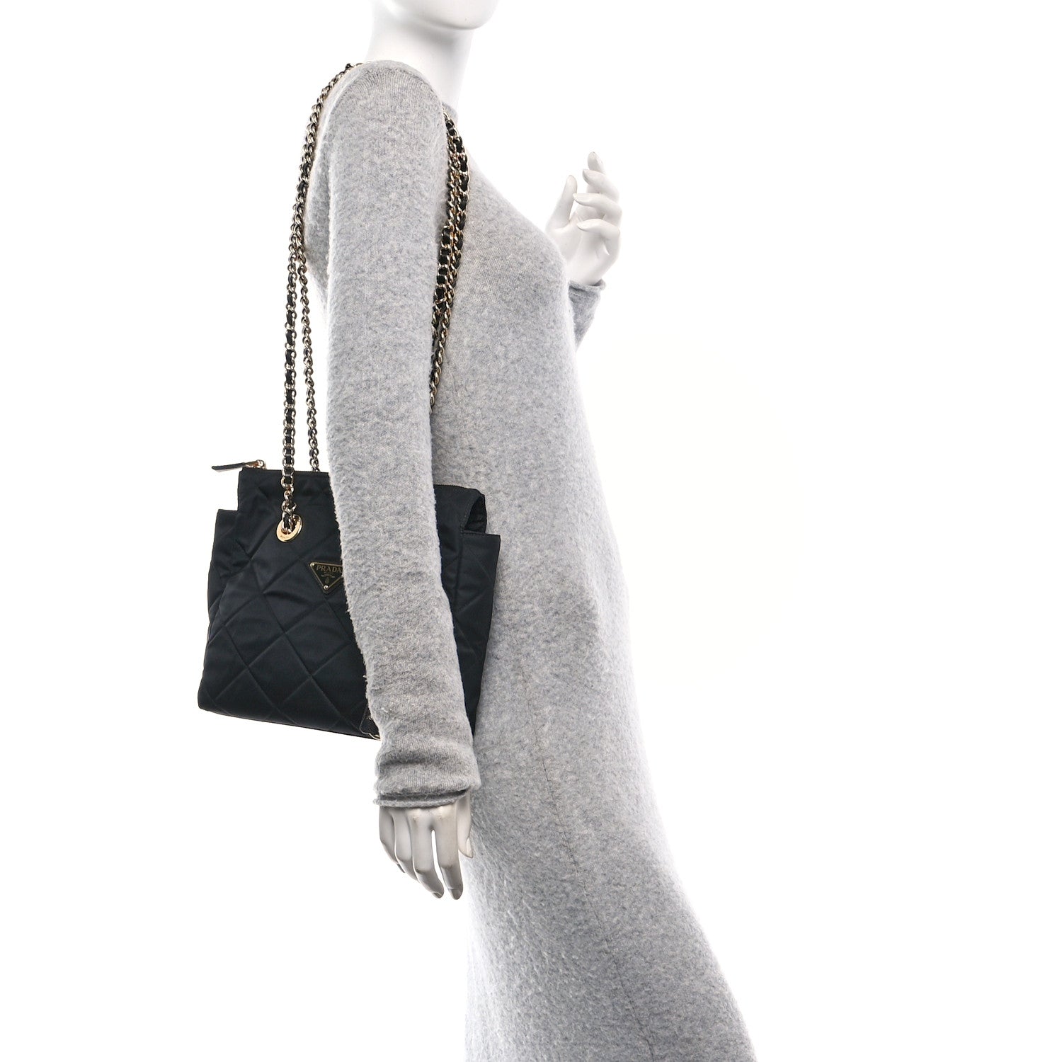 Re-Nylon Saffiano Stitched Re-Edition 1995 Shoulder Bag Black