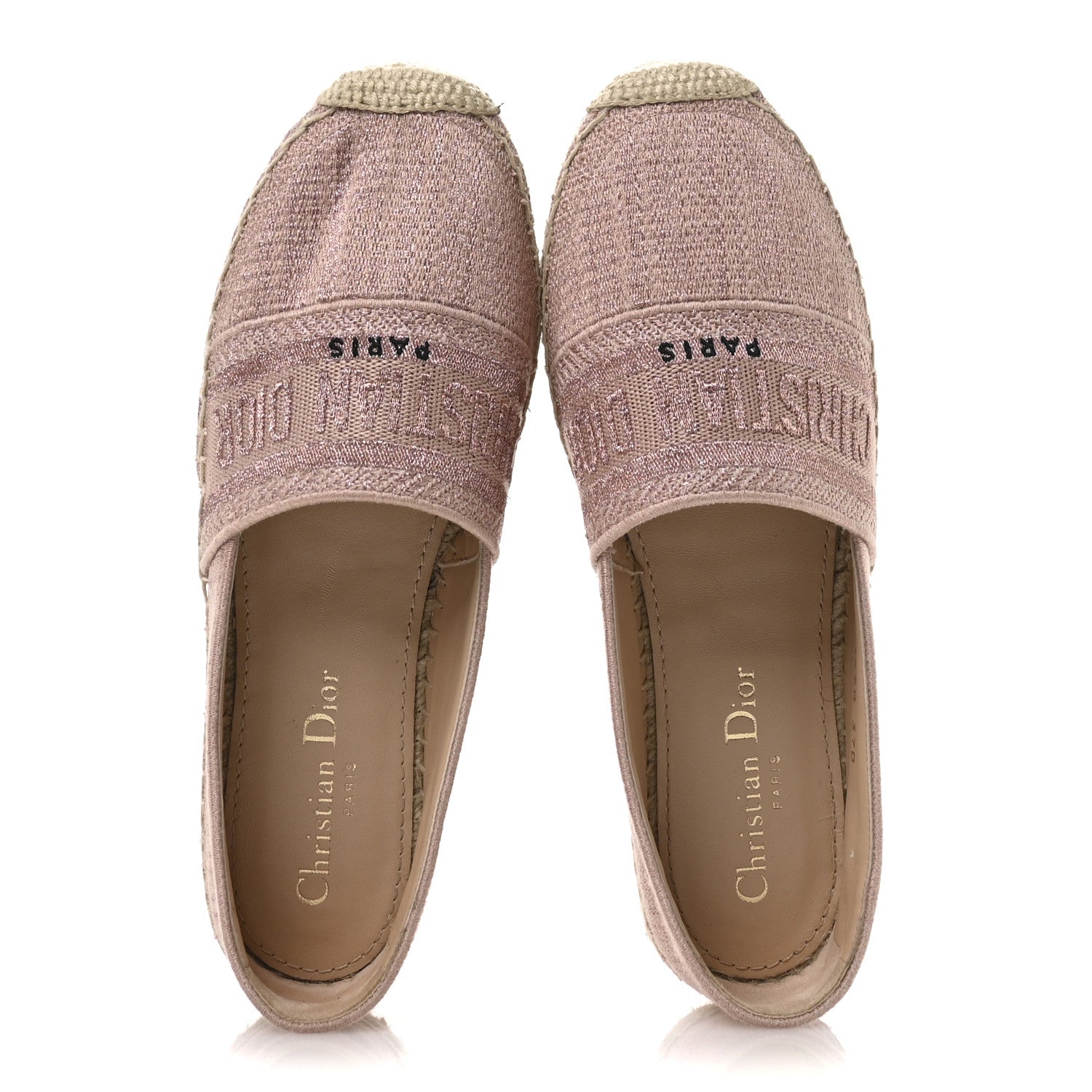 Metallic Cotton Embroidered Granville Espadrille 37 Rose