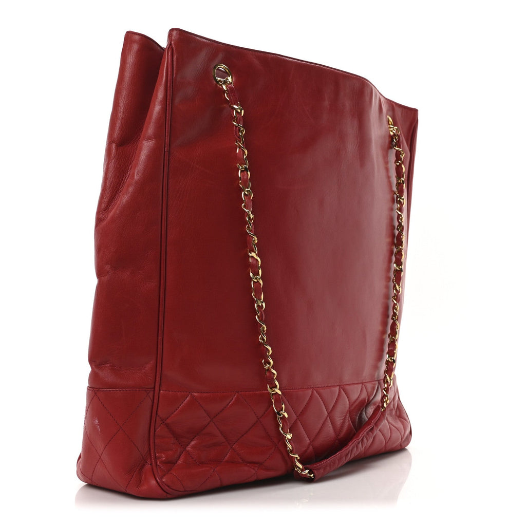 Lambskin Quilted Shoulder Bag Red