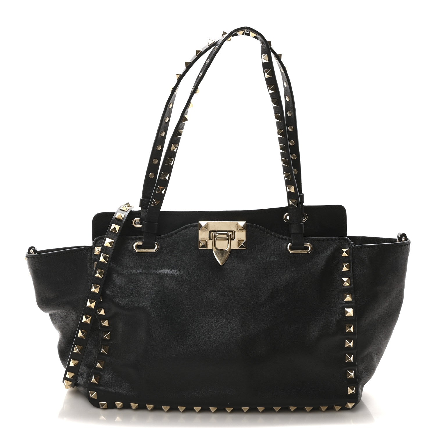 Vitello Small Rockstud Tote Black