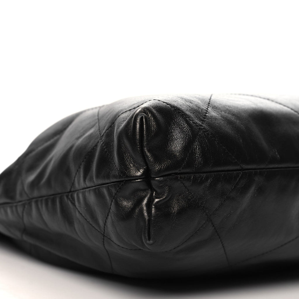 Shiny Calfskin Quilted Small Chanel 22 Black