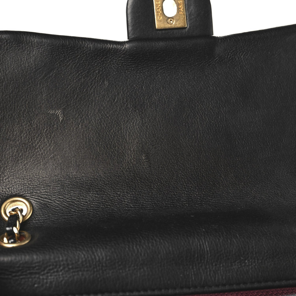 Calfskin Quilted Rock The Corner Flap Black