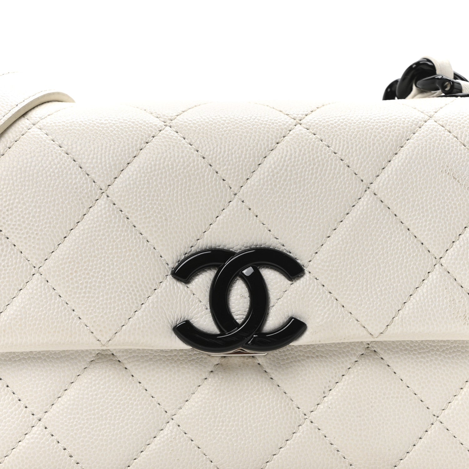Caviar Quilted My Everything Small Flap White Black