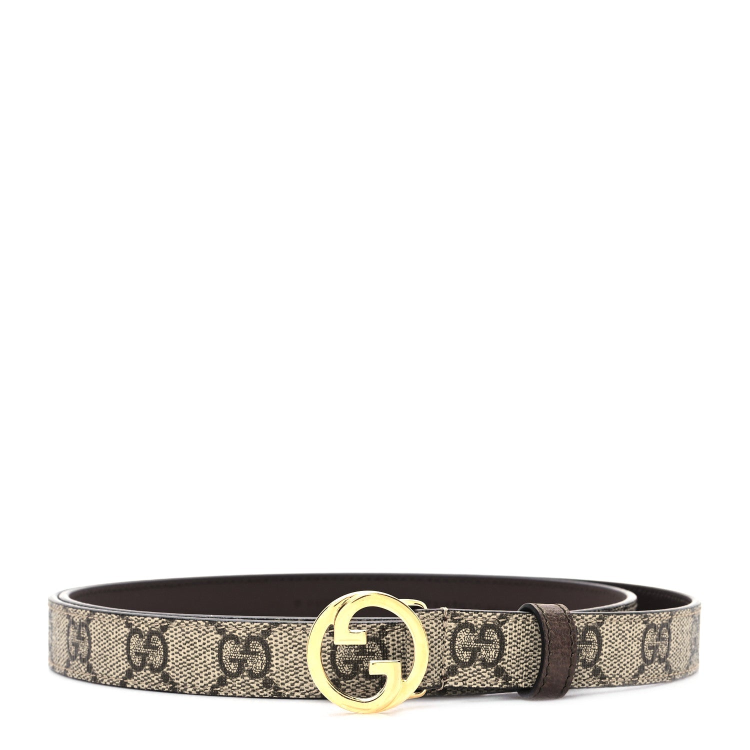 GG Supreme Monogram Textured Dollar Calfskin Blondie 30mm Belt 100 40 Beige Ebony New Acero