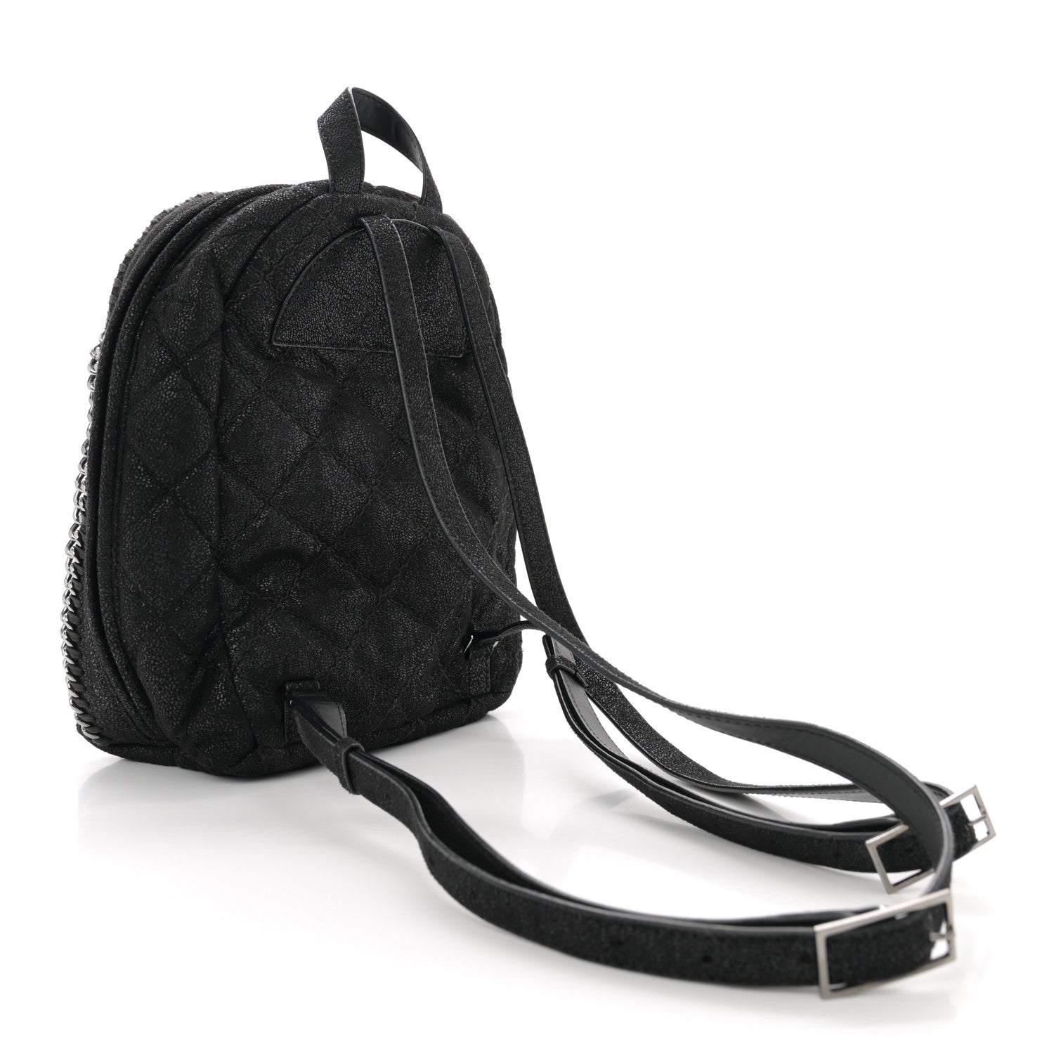 Shaggy Deer Quilted Mini Falabella Backpack Black