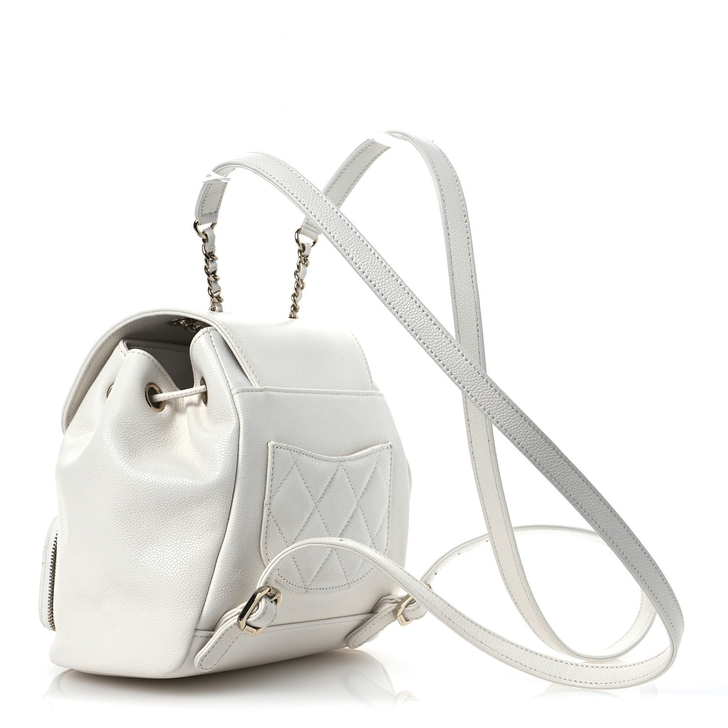 Caviar Quilted Mini Business Affinity Backpack White