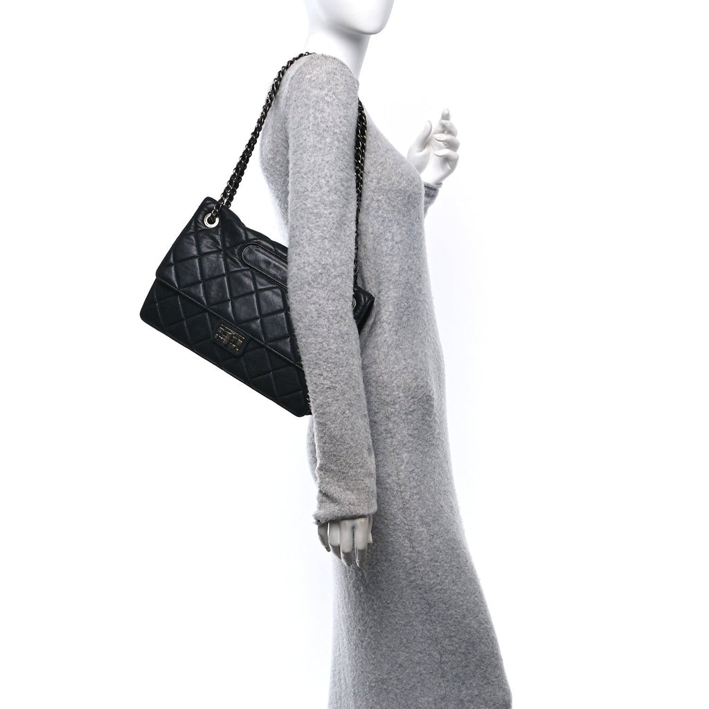 Washed Lambskin Jumbo Take Away Flap Black
