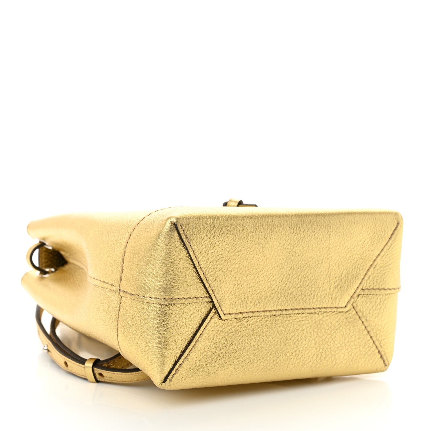 Metallic Calfskin Lockme Mini Backpack Gold
