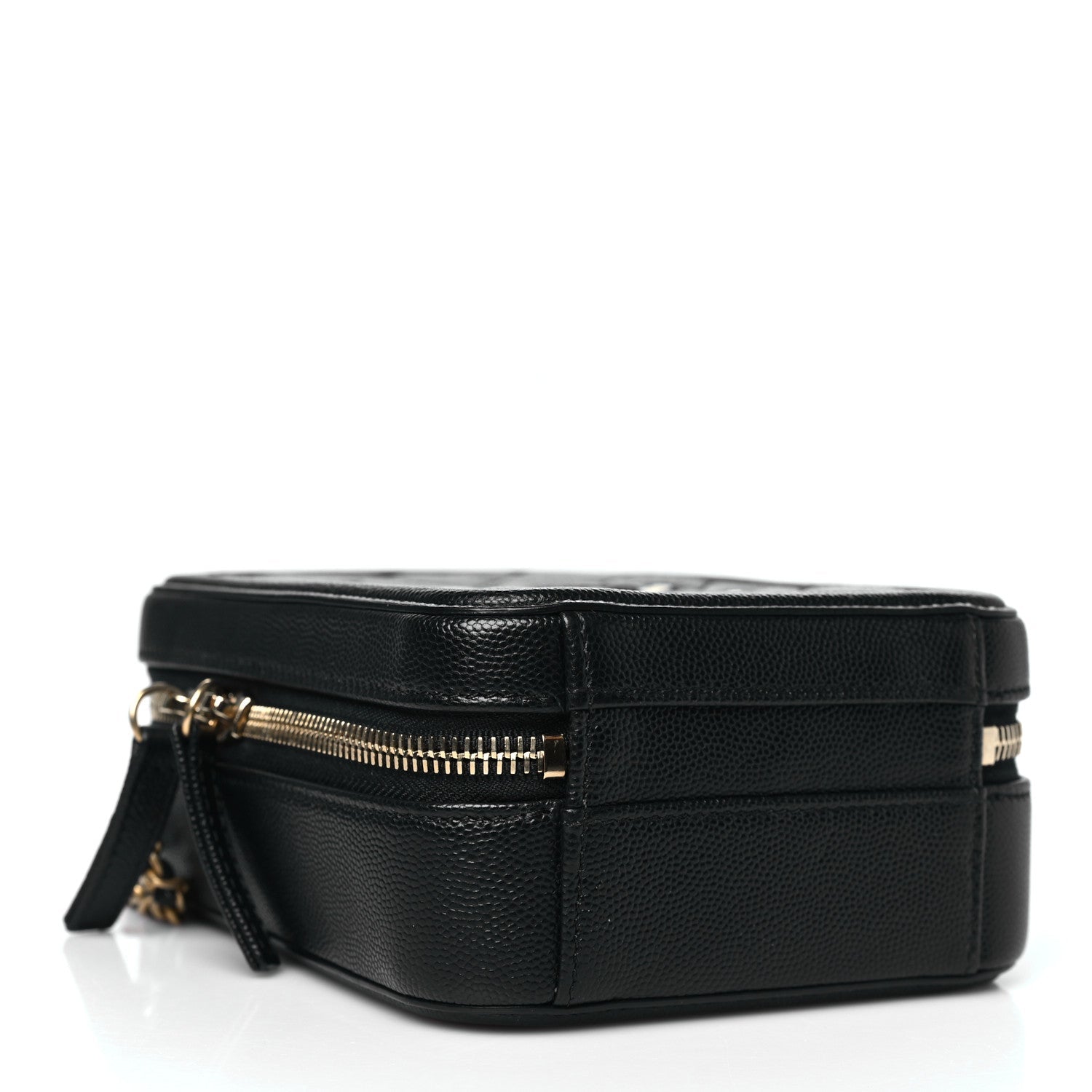 Caviar Quilted CC North South Filigree Vanity Case Black