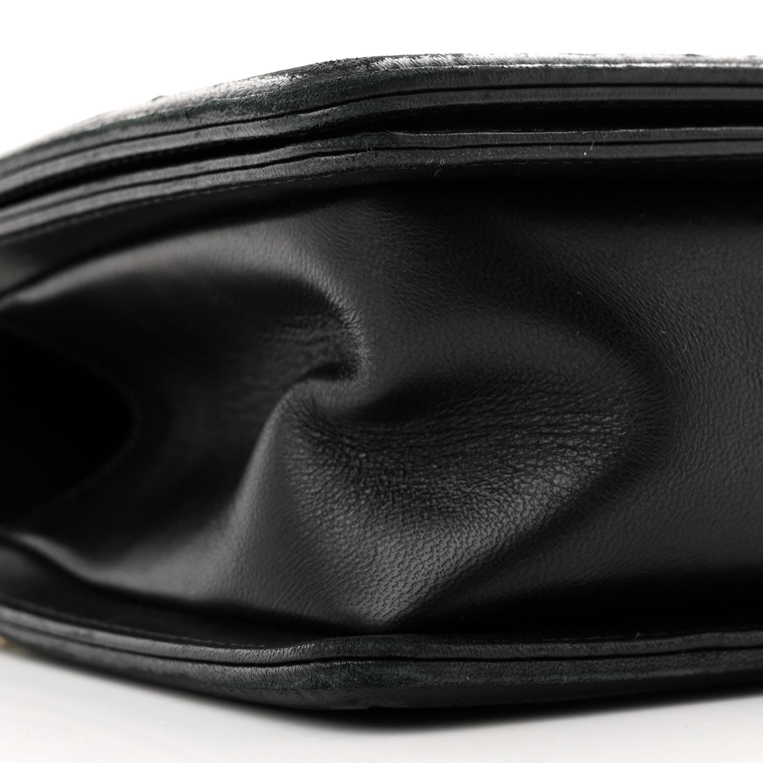 Lambskin Chevron Quilted Medium Boy Flap Black