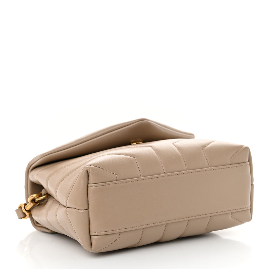Calfskin Y Quilted Monogram Toy Loulou Crossbody Bag Dark Beige
