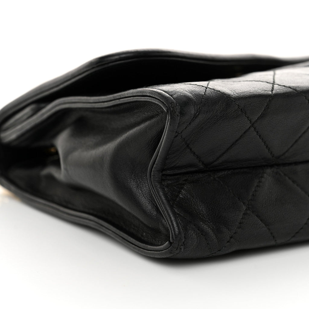 Quilted CC Tassel Flap Bag Black
