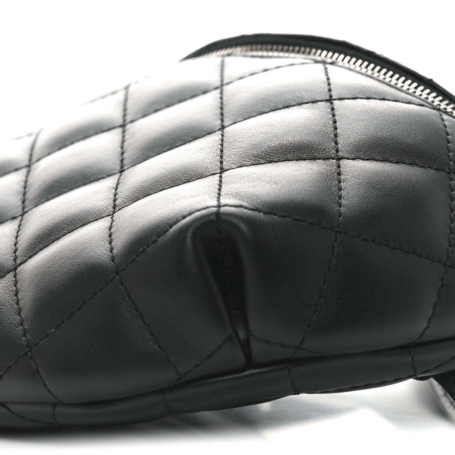 Calfskin Quilted Waist Belt Bag Black