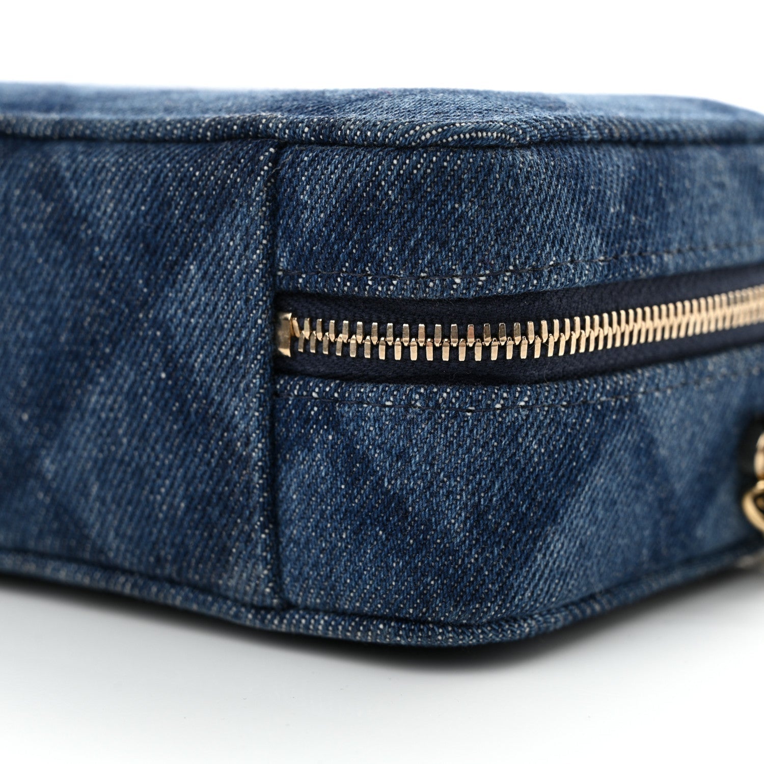 Printed Denim CC Camera Case Blue