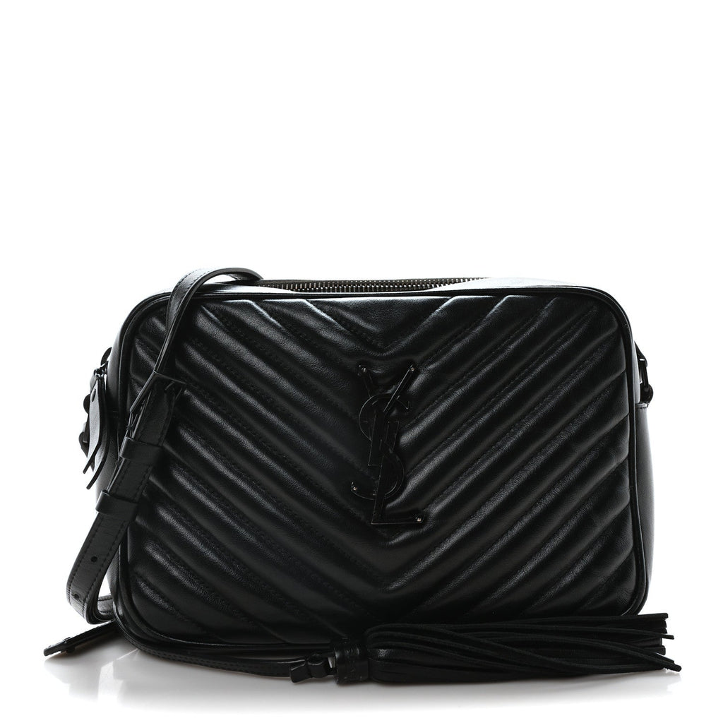 Calfskin Matelasse Monogram Monochrome Lou Camera Bag Black