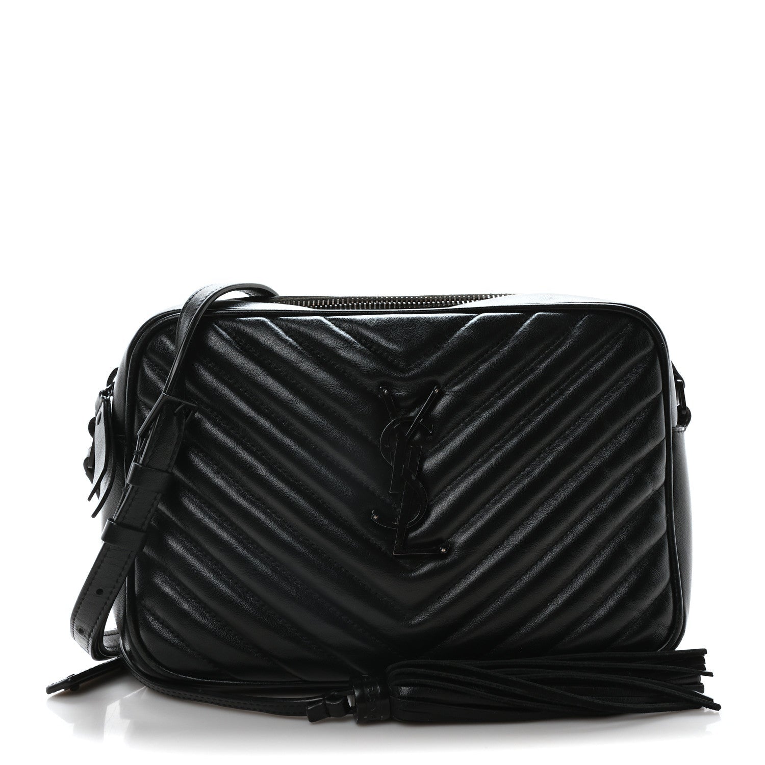 Calfskin Matelasse Monogram Monochrome Lou Camera Bag Black
