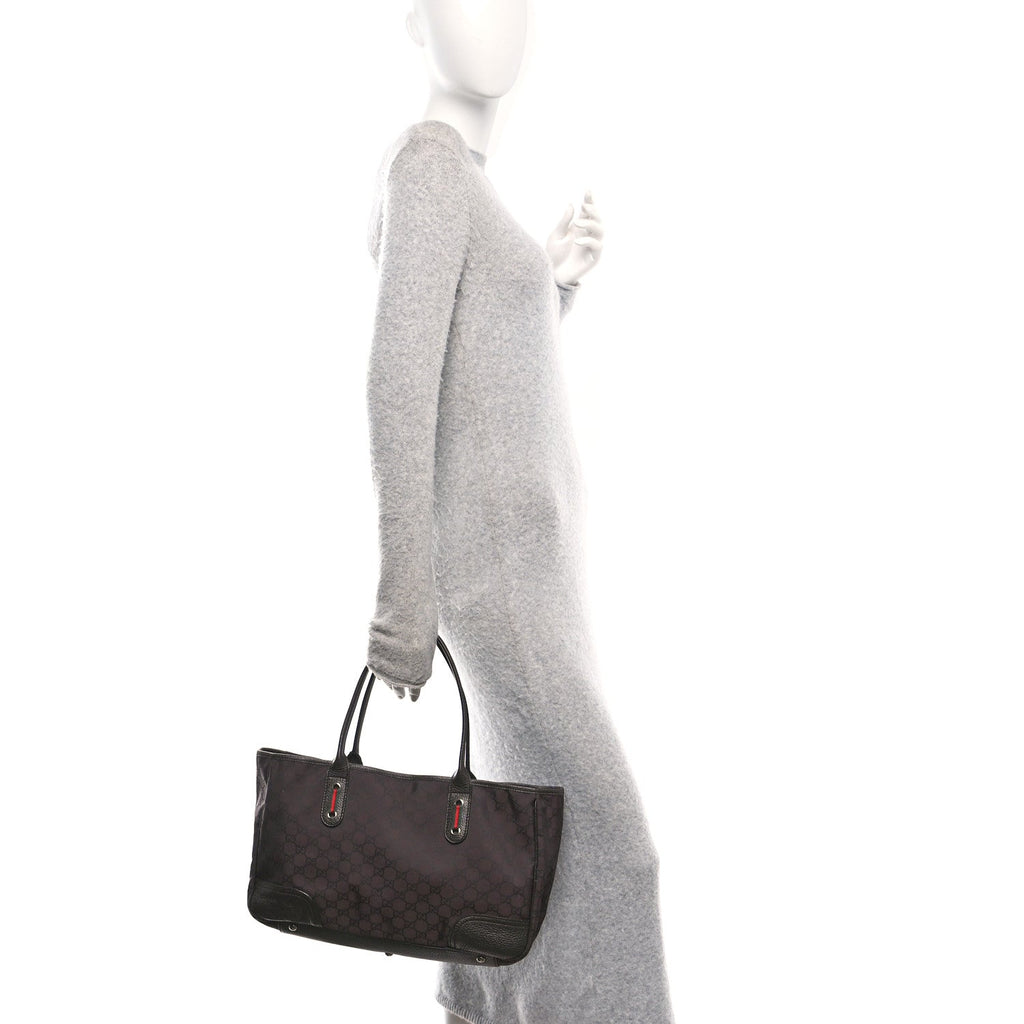 Nylon Monogram Medium Princy Tote  Dark Brown