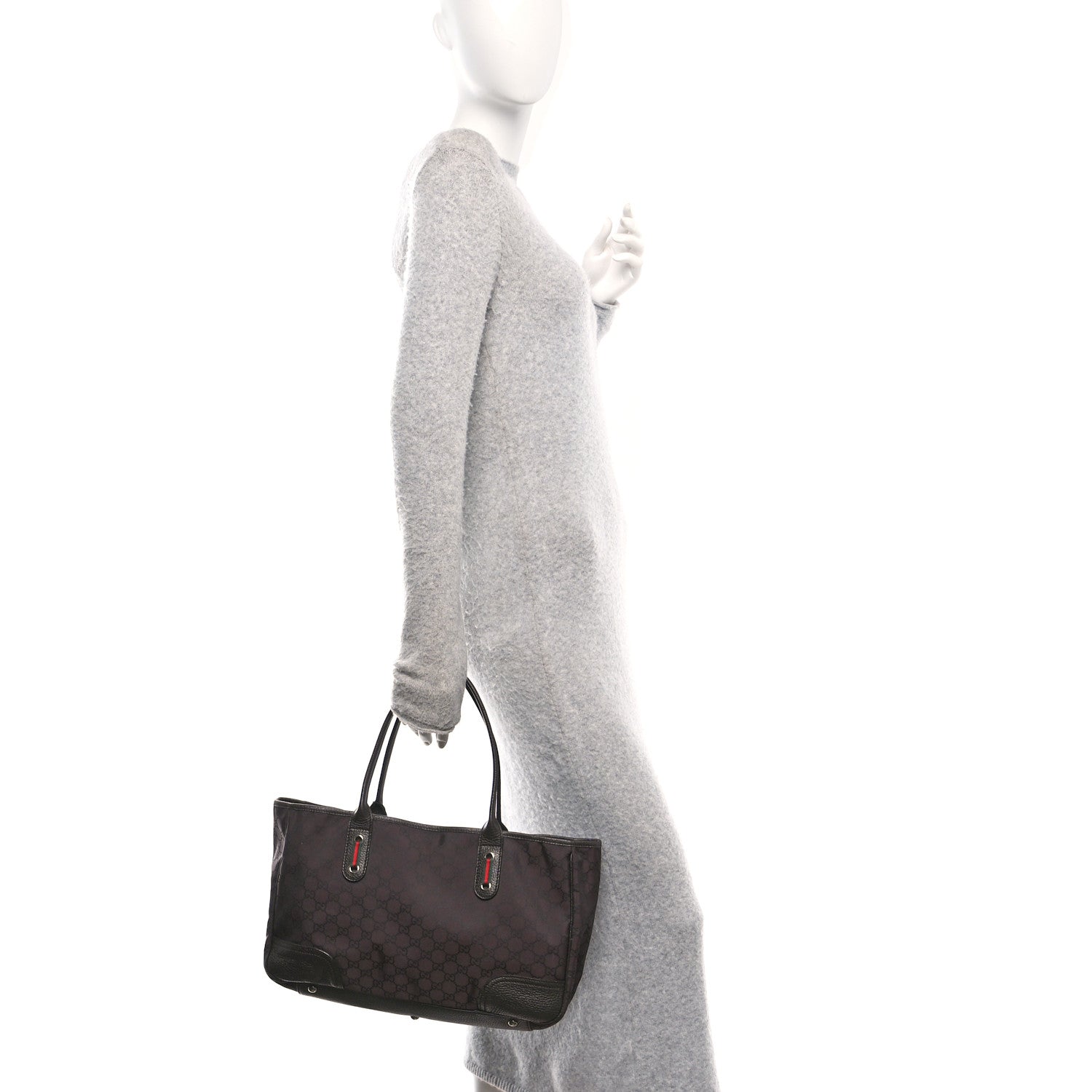Nylon Monogram Medium Princy Tote  Dark Brown