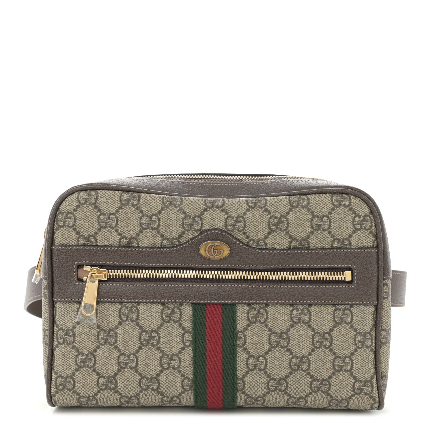 GG Supreme Monogram Web Small Ophidia Belt Bag 95 38 Dark Brown