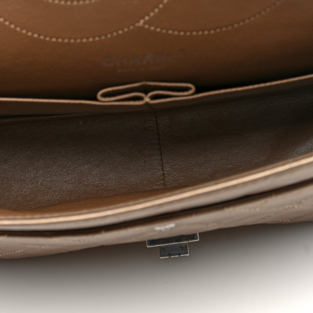 Metallic Aged Calfskin Quilted 2.55 Reissue 227 Flap Bronze