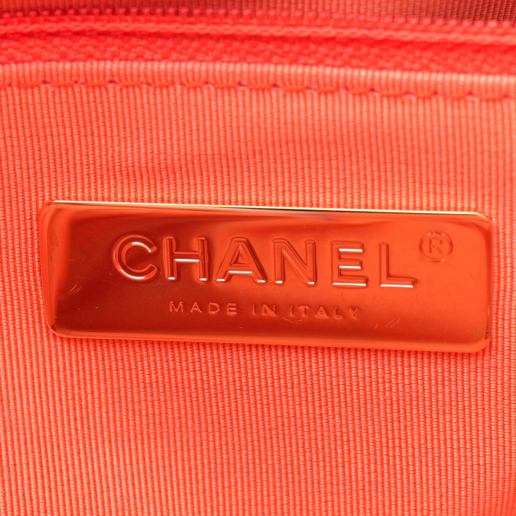 Lambskin Quilted Medium Chanel 19 Flap Orange