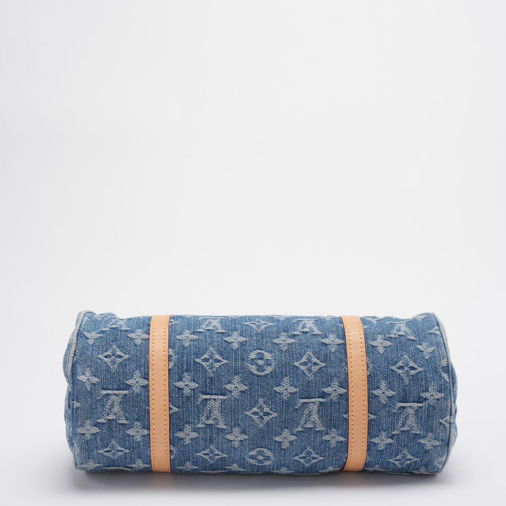 Louis Vuitton Papillon Bag 28cm LV Monogram Denim Papillon Shoulder Bag Blue from 2024