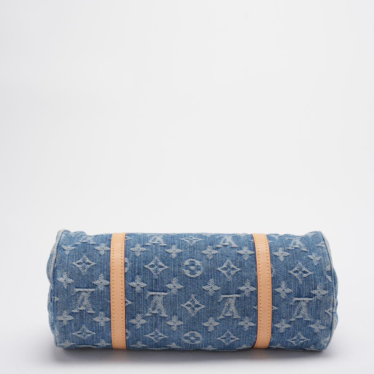 Louis Vuitton Papillon Bag 28cm LV Monogram Denim Papillon Shoulder Bag Blue from 2024