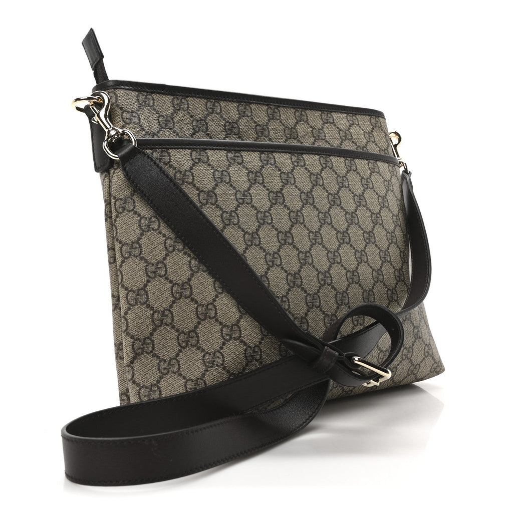 GG Plus Monogram Medium Flat Messenger Bag Dark Brown
