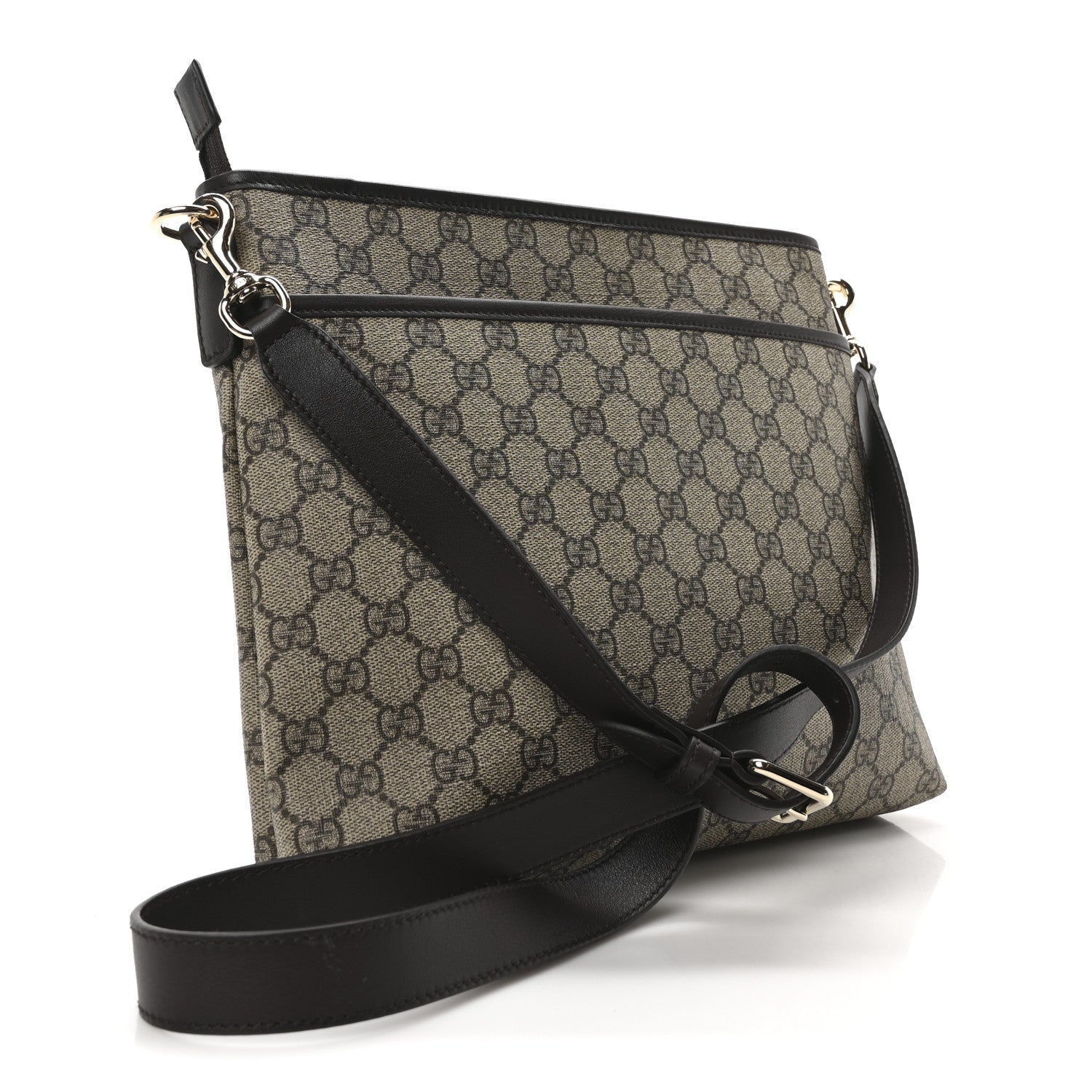 GG Plus Monogram Medium Flat Messenger Bag Dark Brown