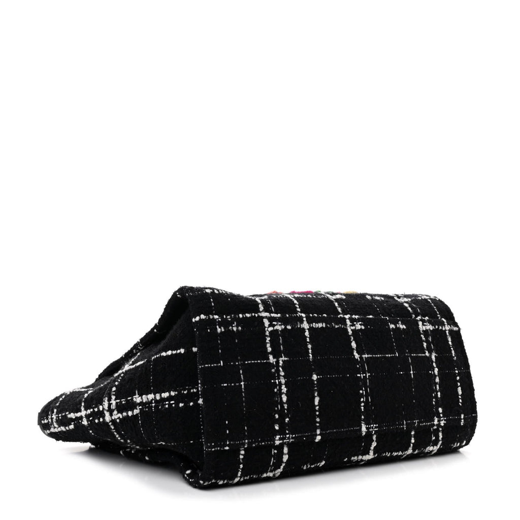 Tweed Medium Deauville Tote Black White Multicolor