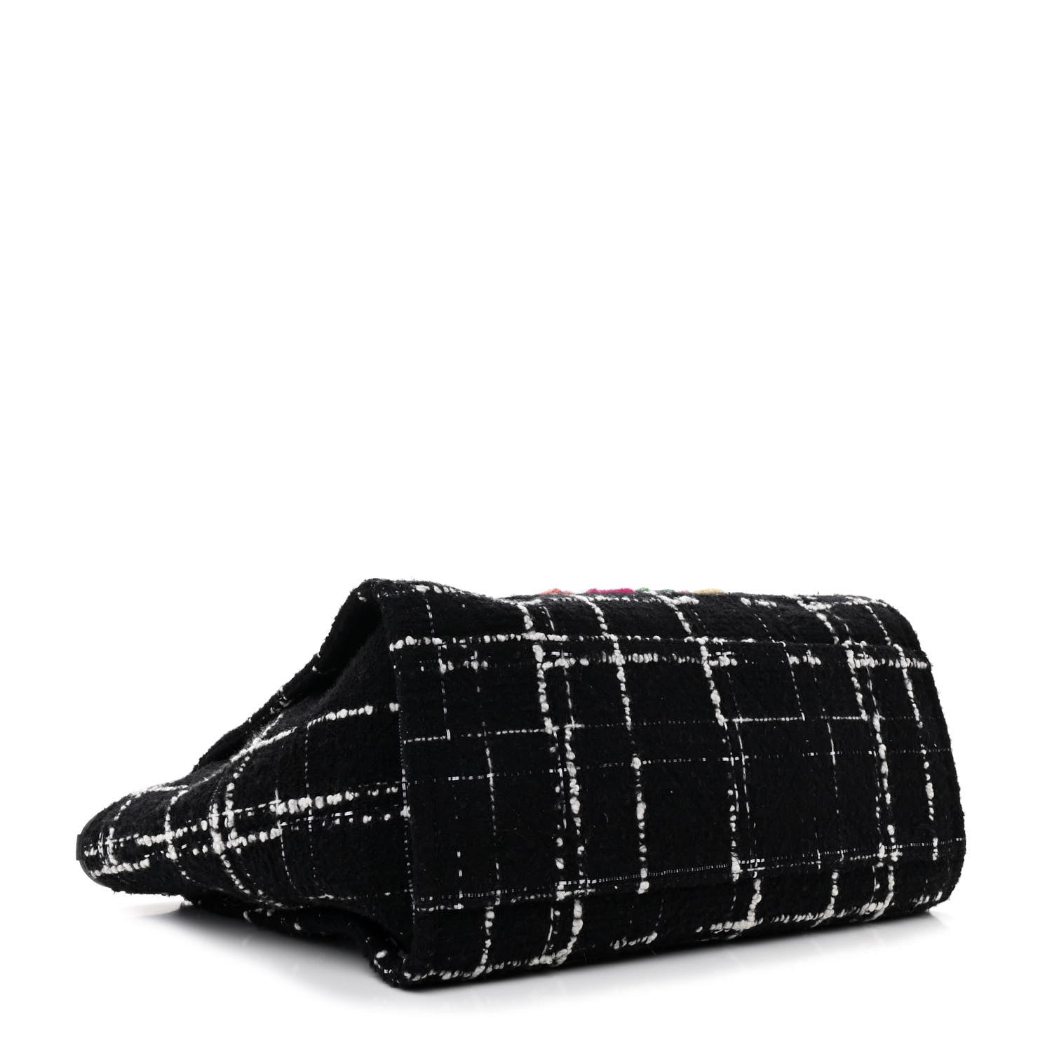 Tweed Medium Deauville Tote Black White Multicolor