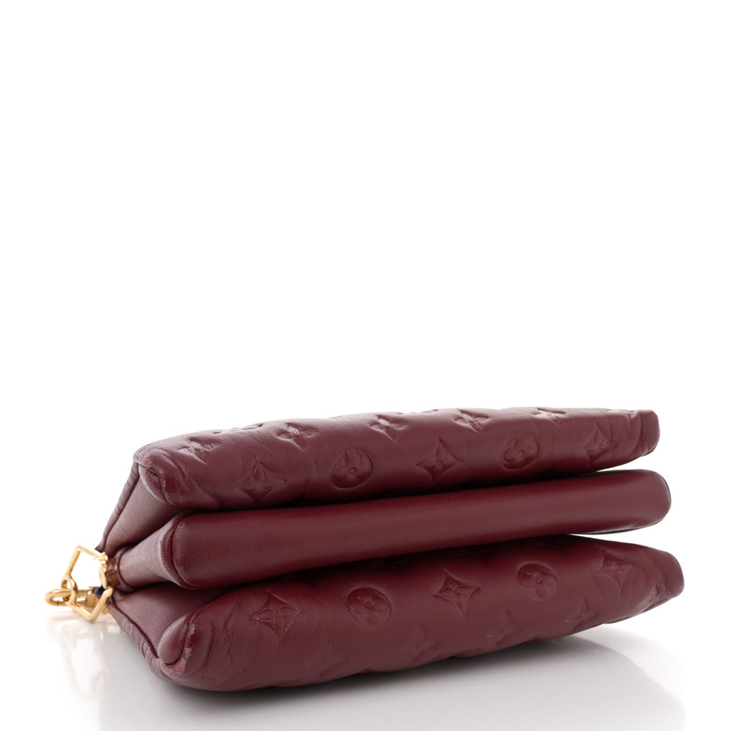 Lambskin Embossed Monogram Coussin PM Wine