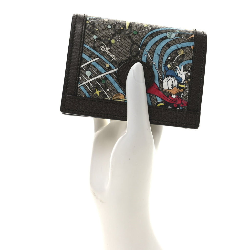 X DISNEY GG Supreme Monogram Donald Duck Interlocking G  Holder Wallet Beige Multicolor
