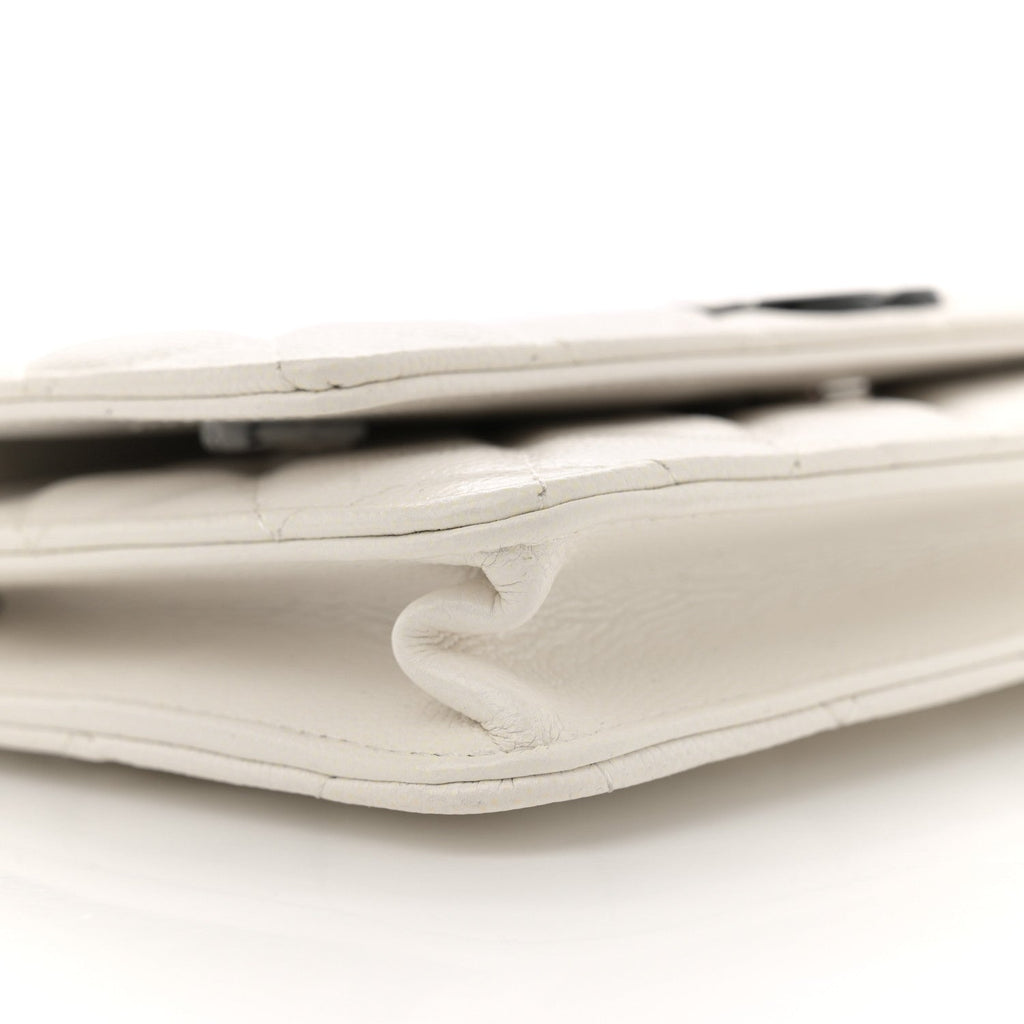 Caviar Quilted My Everything Wallet On Chain WOC White