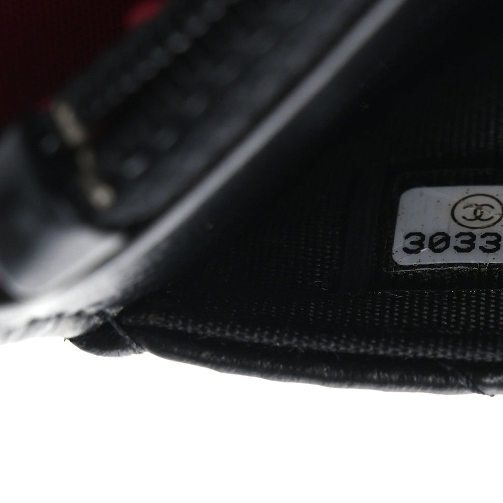 Lambskin Quilted Chain Around Wallet On Chain WOC Black