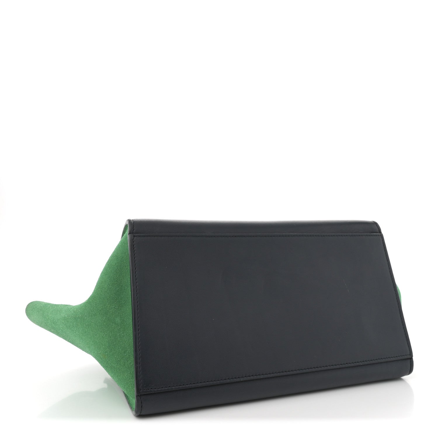 Smooth Calfskin Suede Small Bi-Color Trapeze Palm