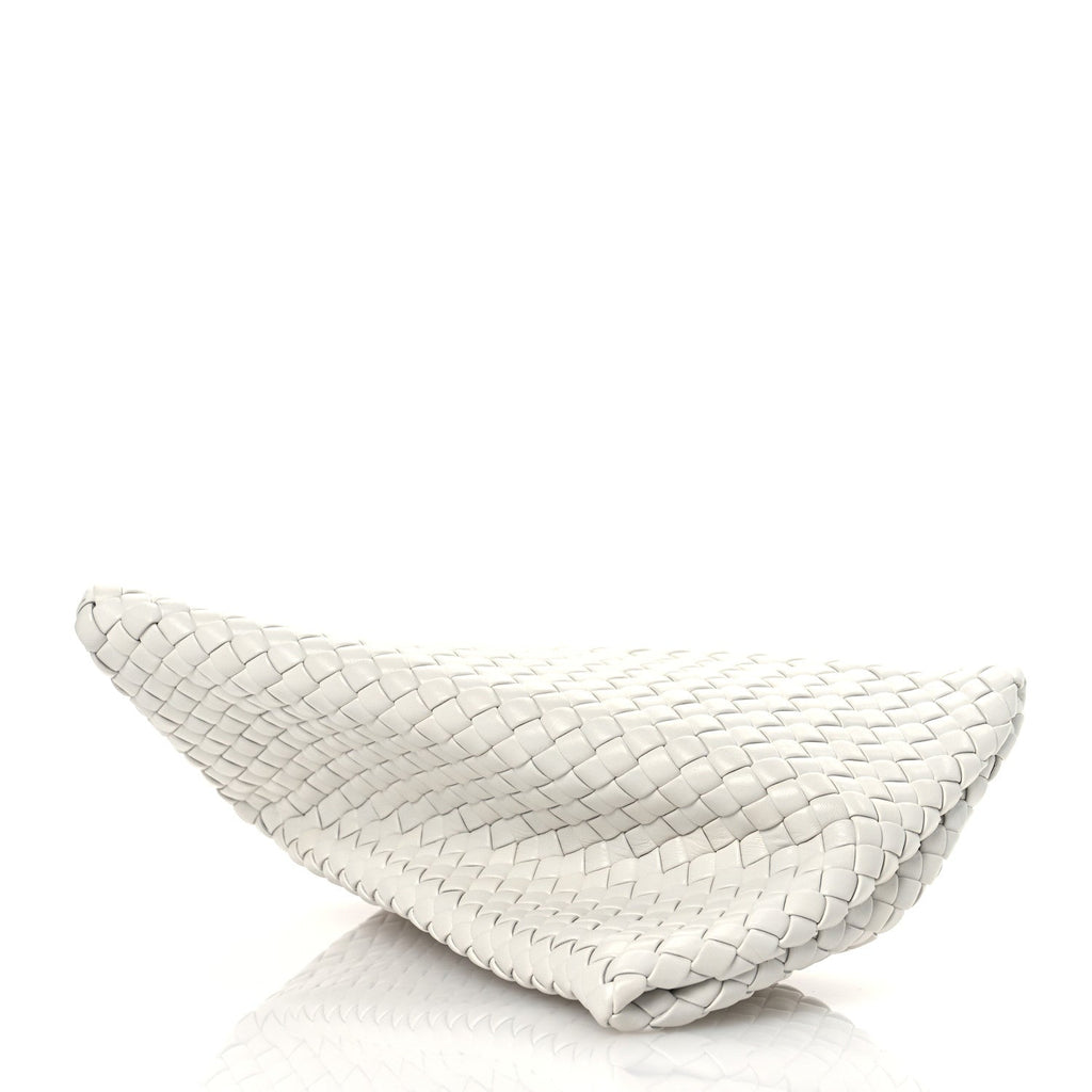 Nappa Intrecciato Crisscross Clutch Chalk