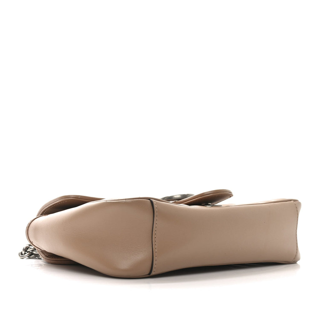 Calfskin Matelasse Aria Small GG Marmont Shoulder Bag Camelia