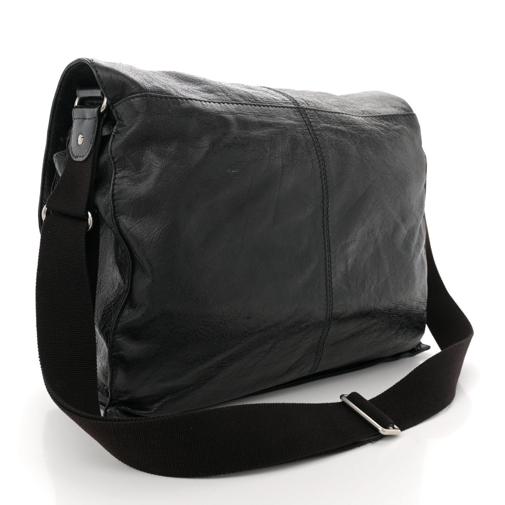 Agneau Arena Foldover Messenger Black