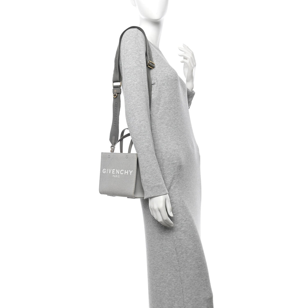 Canvas Mini Bond Shopper Tote Light Grey