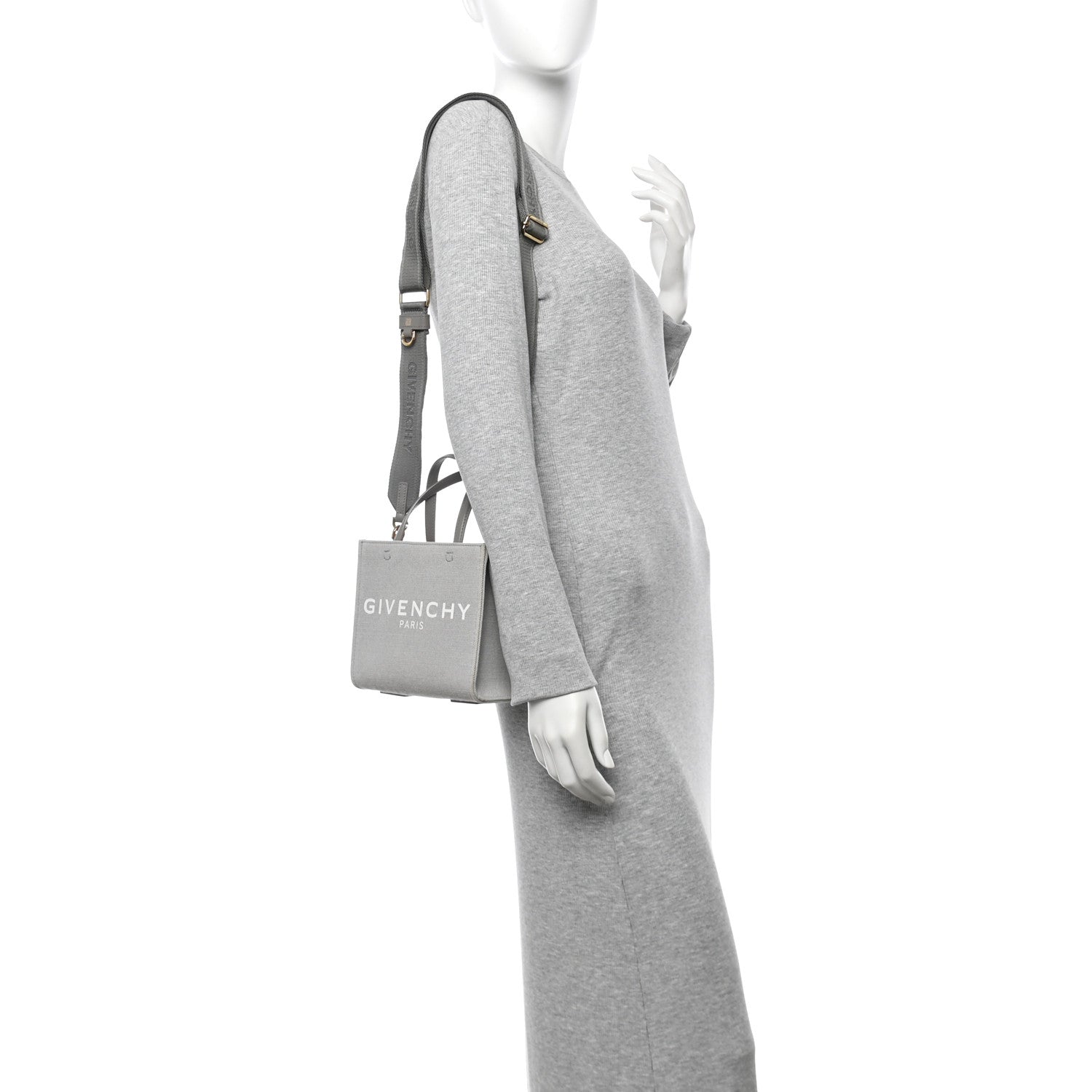 Canvas Mini Bond Shopper Tote Light Grey