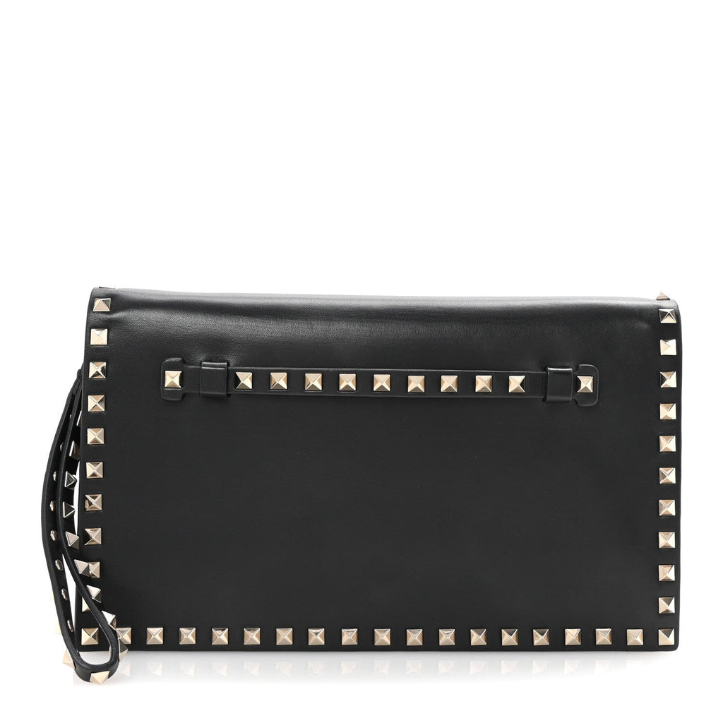Nappa Rockstud Wristlet Clutch Black