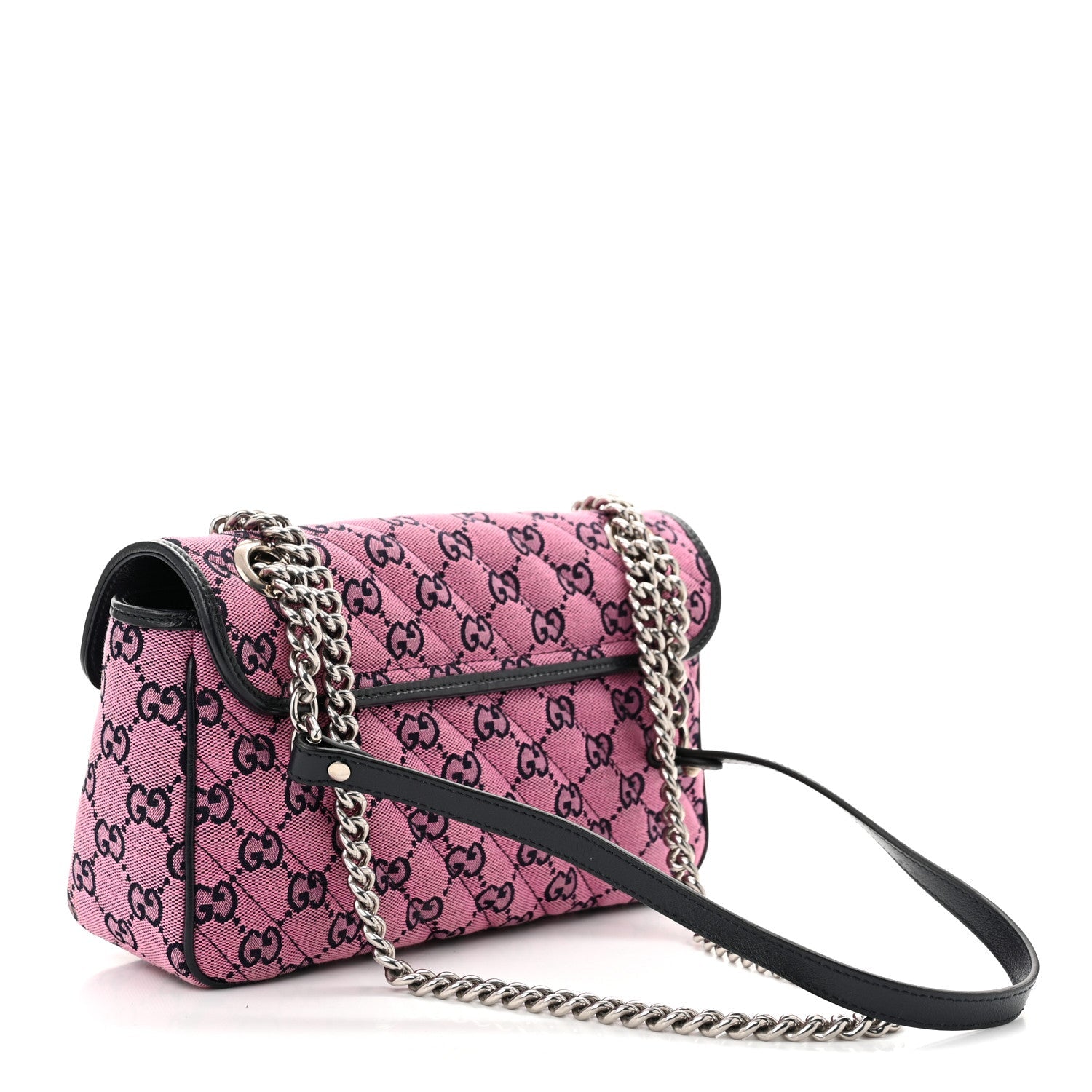 Monogram Multicolor Matelasse Diagonal Small GG Marmont Shoulder Bag Pink Blue