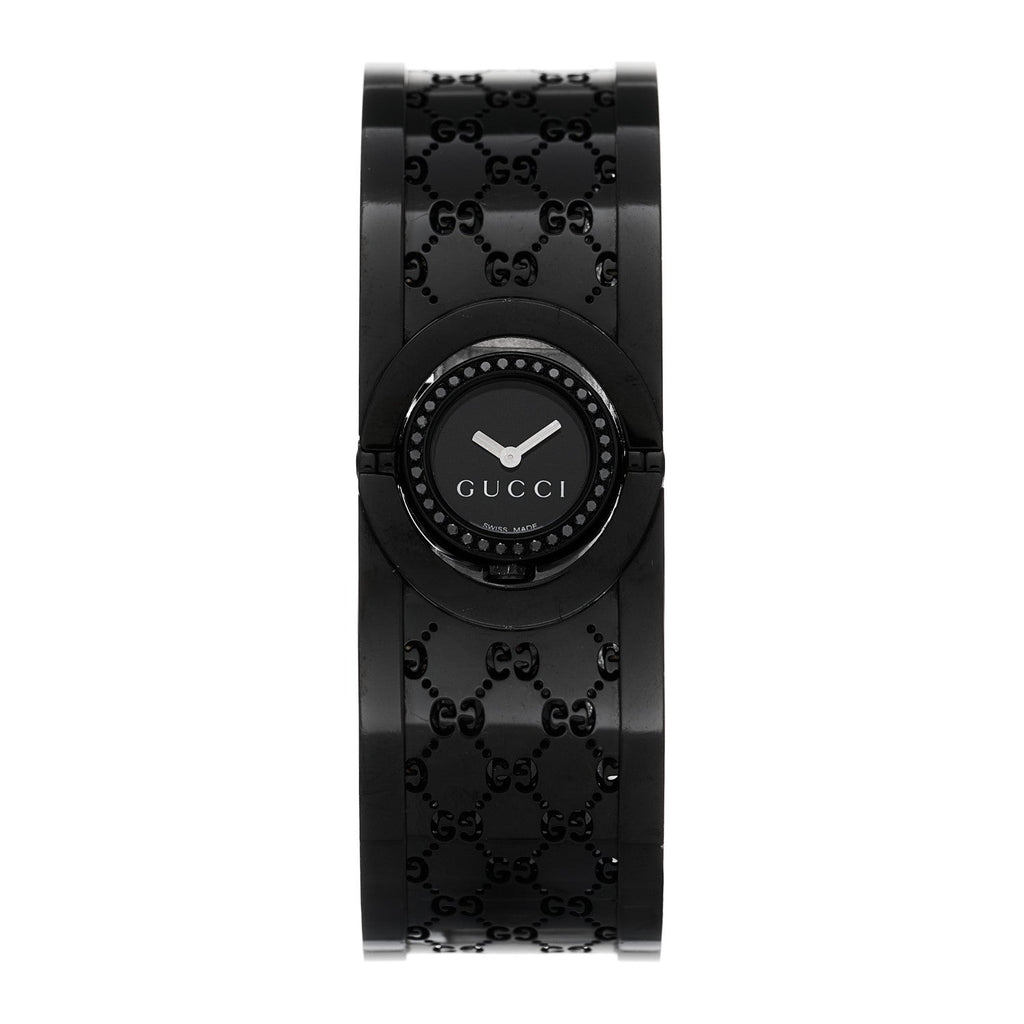 PVD Stainless Steel Black Diamond 23mm Twirl Quartz Watch Black
