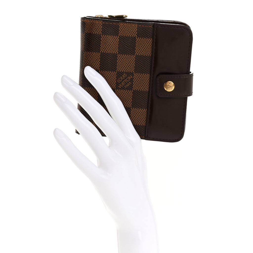 Damier Ebene Zippe Zipped Compact Wallet